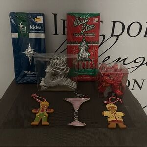 Festive Ornaments and Icicle Collection - bundle of 15